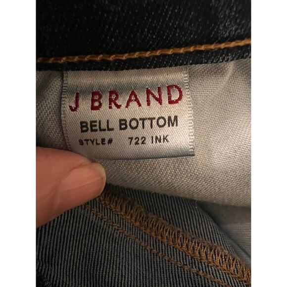 J Brand Bell Bottom Low Rise Retro Flare Long Inseam 28 Jeans Boho chic 70's Y2K - Picture 7 of 8